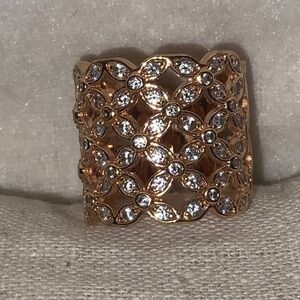 Rose Gold Womens Cocktail Ring Size 8